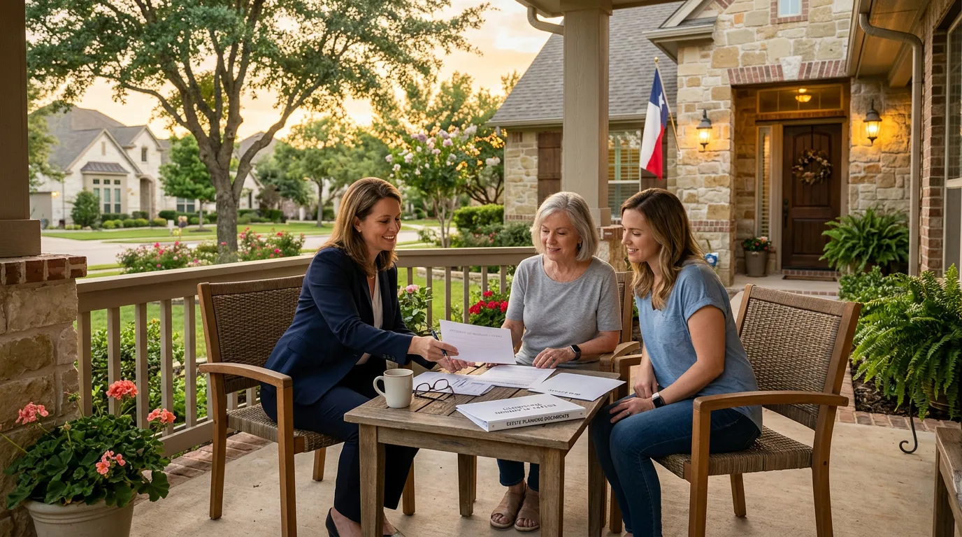 Texas notary witnessing an affidavit of heirship signing