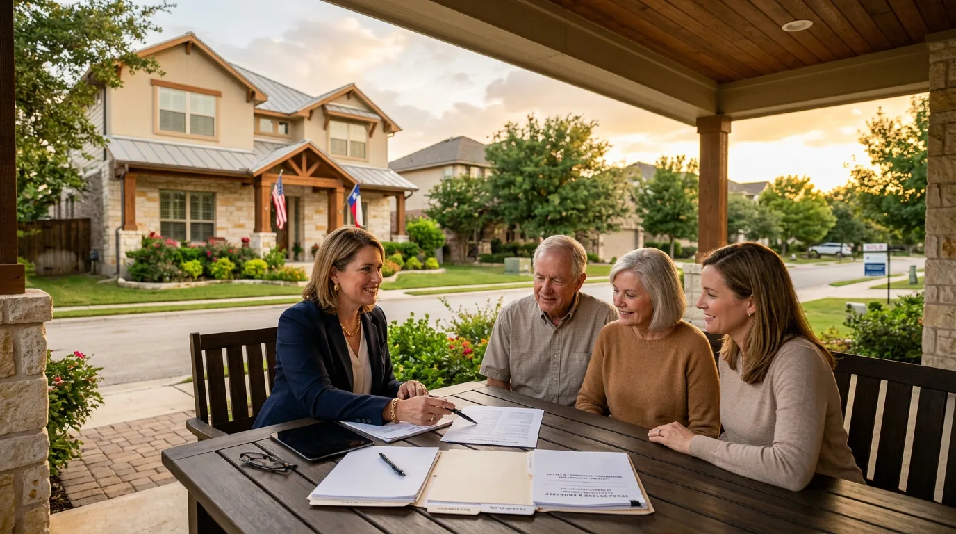 For sale sign in front of a Texas home during the probate process