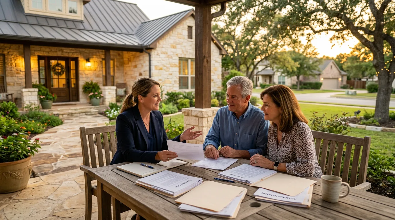 Texas probate court documents and gavel representing independent vs dependent estate administration