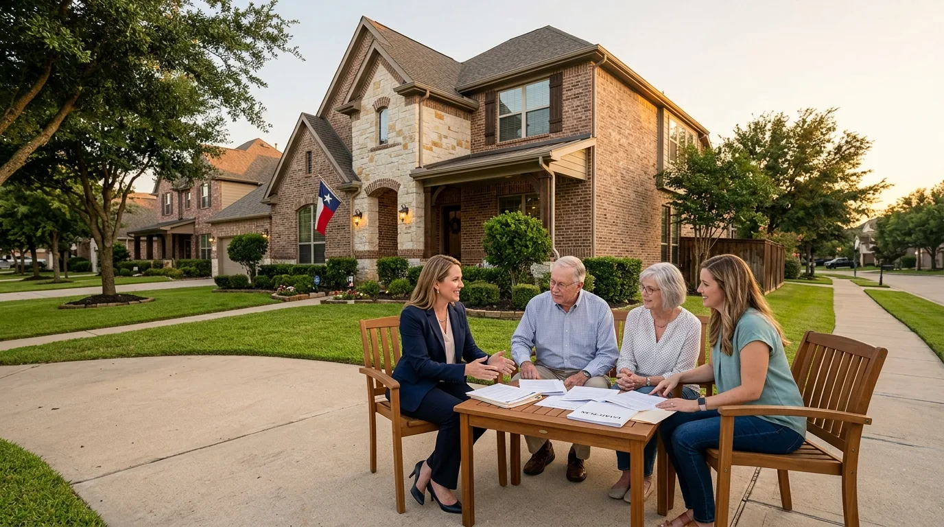 Katy Texas suburban home with brick exterior and front lawn
