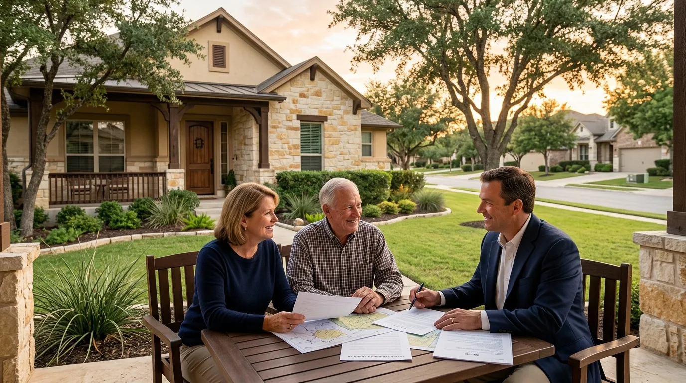 Texas home with tax documents representing step-up in basis on inherited property