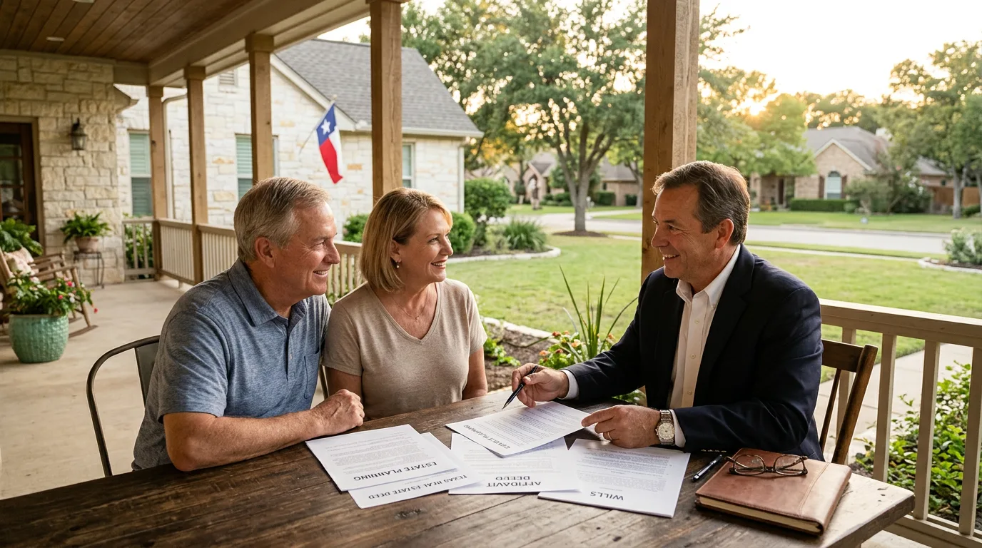 Texas home with deed documents representing probate-free property transfer