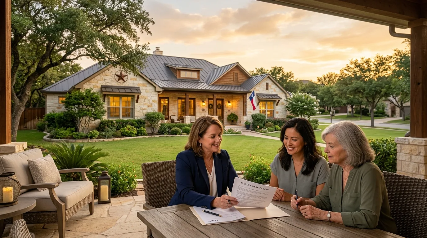 Texas home with deed paperwork representing transfer on death deed transfer
