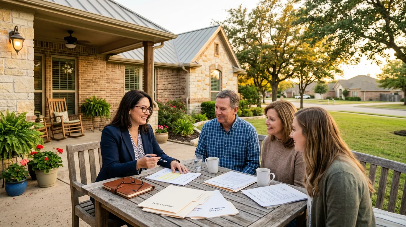 Tax documents and calculator on a desk representing tax considerations when selling inherited Texas property
